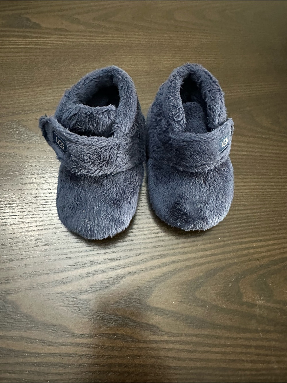 UGG Kids Plush Navy Blue Bootie Slippers